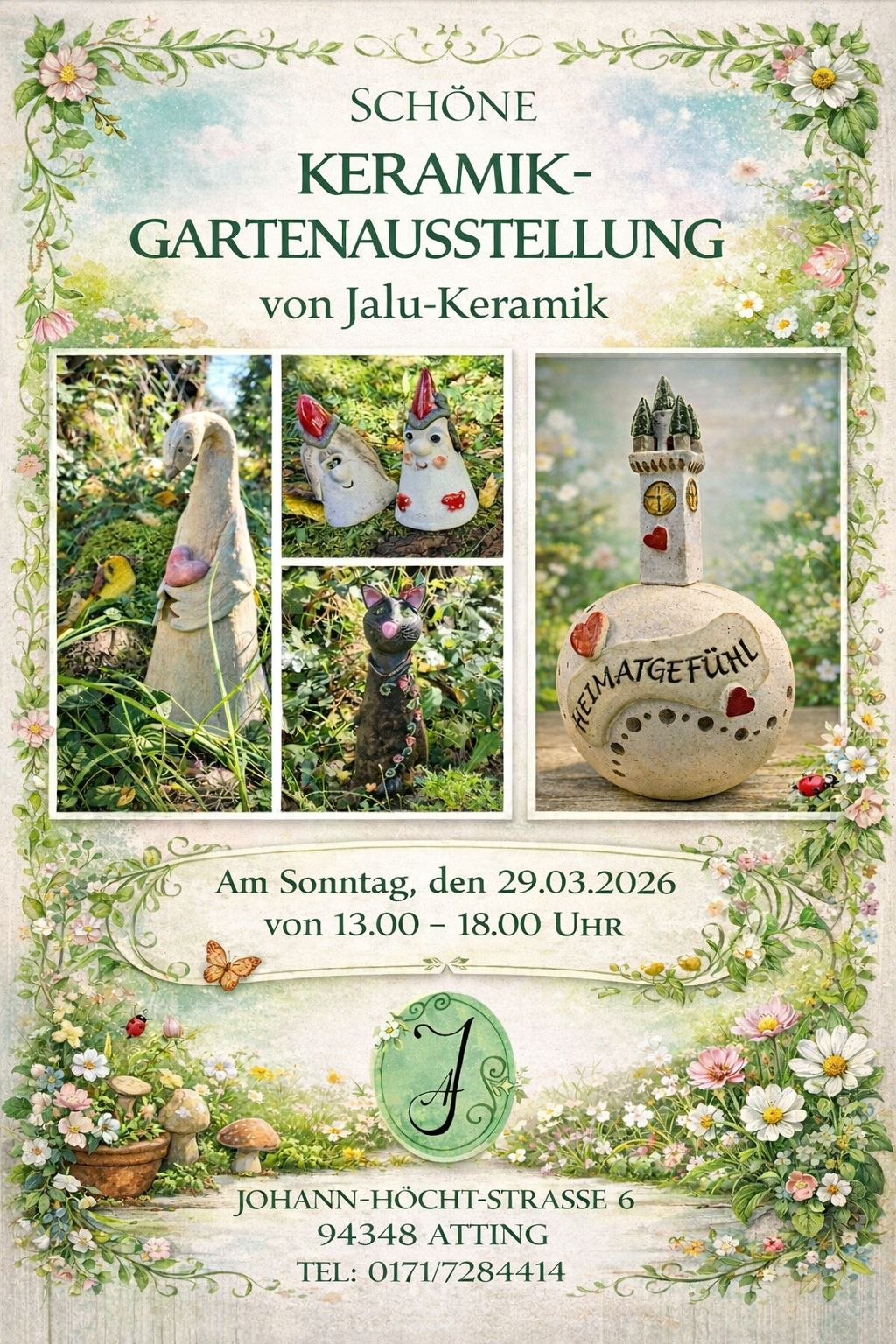 Flyer der Keramik-Gartenausstellung