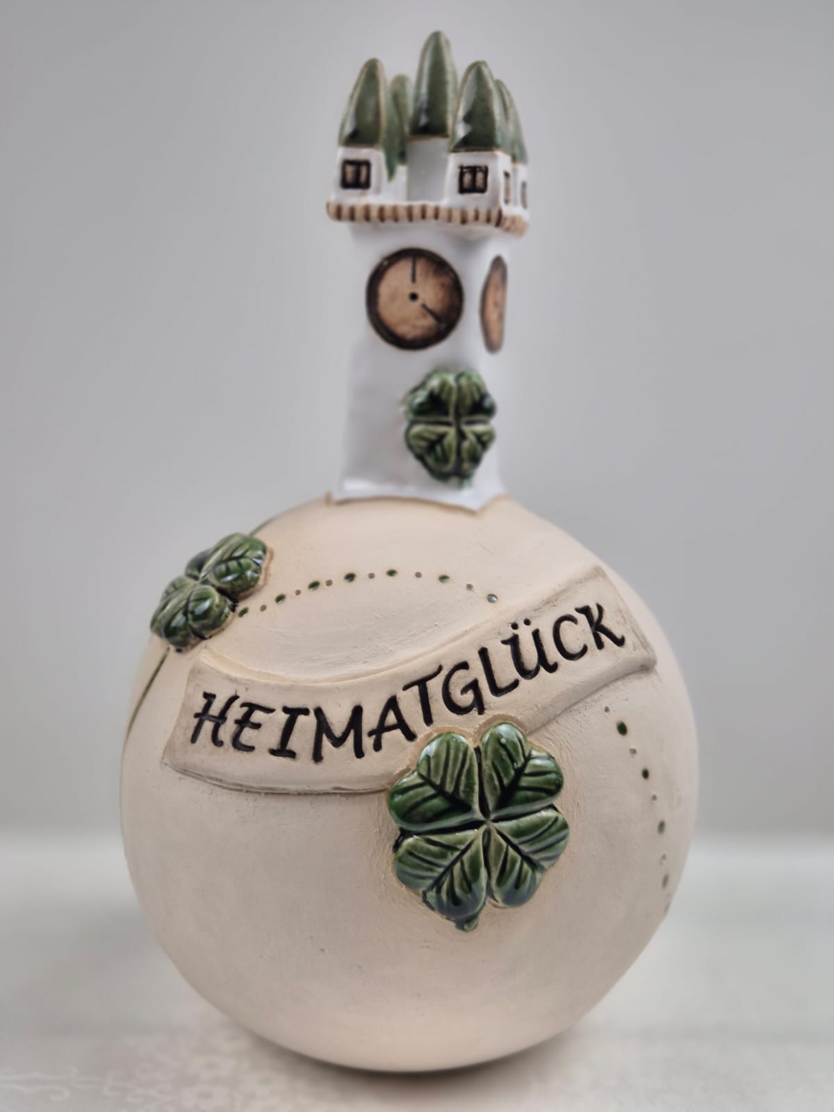 Keramikobjekt Heimatglück mit Straubinger Turm