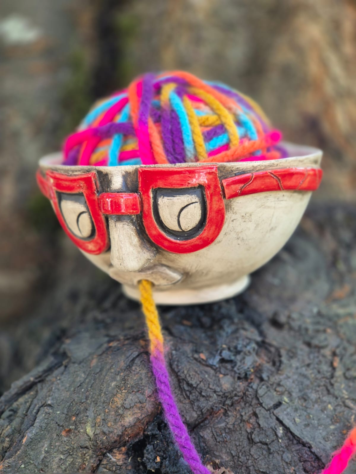 Bunte handgemachte Wollschale